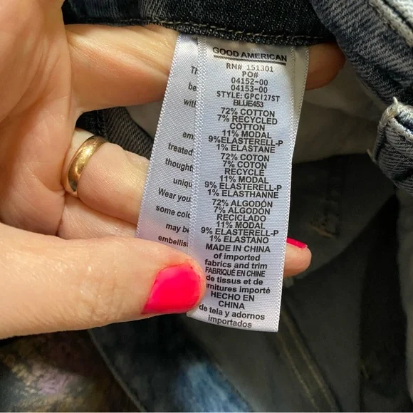 Good American Good Waist Palazzo Crop Jeans Womens Size 26 XS 2 Blue 453 Flare - Picture 7 of 12